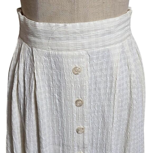 Vintage Norton McNaughton Cream Button Front Maxi Skirt - Picture 2 of 8